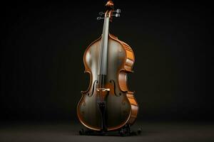 3d rendre de classique violon sur foncé Contexte. 3d illustration. ai généré pro photo