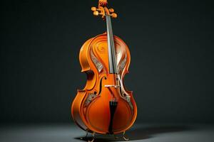 3d rendre de classique violon sur foncé Contexte. 3d illustration. ai généré pro photo