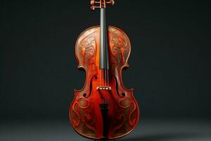 3d rendre de classique violon sur foncé Contexte. 3d illustration. ai généré pro photo