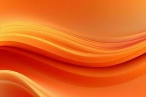 Orange abstrait Contexte avec lisse lignes. 3d le rendu. ai généré pro photo