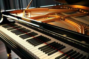 proche en haut vue de grandiose piano, divertissement concept. ai généré pro photo