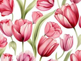 tulipes fleur Contexte conception. aquarelle illustration. ai généré photo