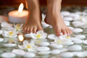 femelle pieds spa pour relax.génératif ai. photo