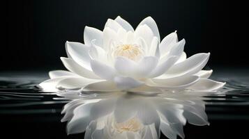 blanc lotus sur noir Contexte photo