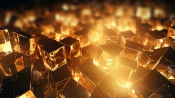 d'or cristaux, verre cubes fond d'écran photo
