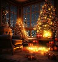 Noël Contexte avec cheminée photo