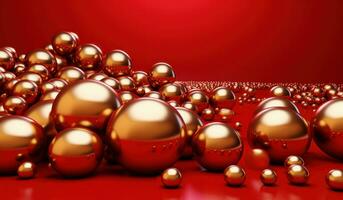 Noël rouge Contexte avec d'or des balles photo