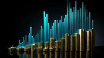 financier croissance graphique montrant ascendant tendance dans bénéfices photo