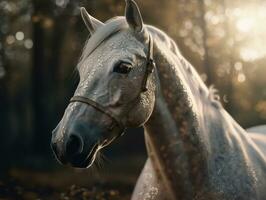 cheval portrait établi avec génératif ai La technologie photo