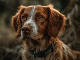 Bretagne chien établi avec génératif ai La technologie photo