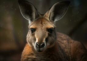 kangourou portrait établi avec génératif ai La technologie photo