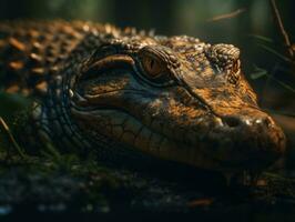 alligator portrait établi avec génératif ai La technologie photo
