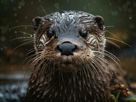 loutre portrait établi avec génératif ai La technologie photo