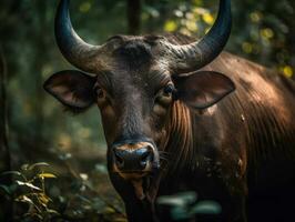 gaur portrait établi avec génératif ai La technologie photo