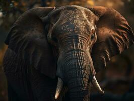 l'éléphant portrait établi avec génératif ai La technologie photo