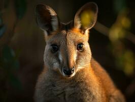 wallaby portrait établi avec génératif ai La technologie photo