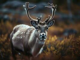 caribou portrait établi avec génératif ai La technologie photo