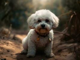 bichon frise chien établi avec génératif ai La technologie photo