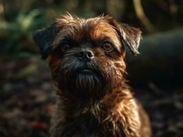 Bruxelles griffon chien établi avec génératif ai La technologie photo