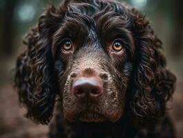 américain l'eau épagneul chien établi avec génératif ai La technologie photo