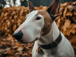 taureau terrier chien établi avec génératif ai La technologie photo