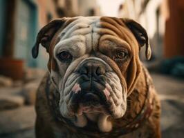 bouledogue établi avec génératif ai La technologie photo