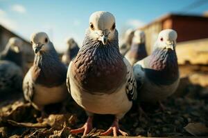 mère pigeons soumissionner anticipation comme elle attend sa précieux progéniture ai généré photo