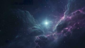 concept de nébuleuse avec galaxies dans Profond espace cosmos Découverte extérieur espace et étoiles, ai génératif photo