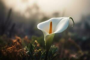 calla lis fleurs dans botanique jardin. neural réseau ai généré photo