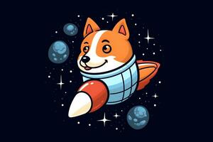 mignonne corgi chien astronaute. neural réseau ai généré photo