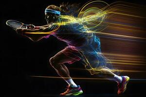 tennis joueur sport portrait abstrait Contexte. neural réseau ai généré photo
