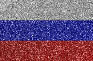 Russie drapeau représenté sur beaucoup petit brillant paillettes. coloré Festival Contexte pour fête photo