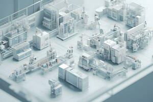 pharmaceutique production isométrique composition. neural réseau ai généré photo