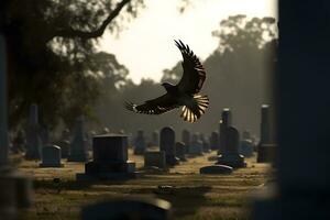 Aigle à américain cimetière. neural réseau ai généré photo