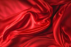 abstrait luxe rouge soie en tissu tissu ou liquide vague ou texture satin Contexte. neural réseau ai généré photo