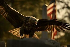 Aigle à américain cimetière. neural réseau ai généré photo