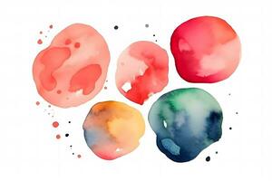 ensemble de aquarelle coloré planètes isolé sur blanc Contexte. neural réseau ai généré photo