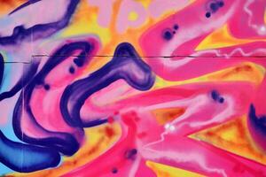 coloré Contexte de graffiti La peinture ouvrages d'art avec brillant aérosol bandes et magnifique couleurs photo