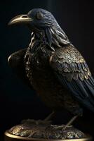 le enchanteur d'or corbeau, une fascinant chef-d'œuvre, génératif ai photo