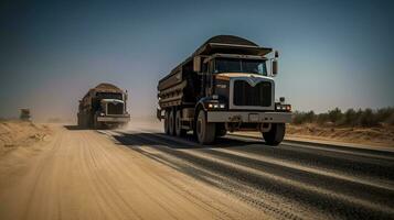 le science et art de route construction avec asphalte béton pavage. génératif ai photo