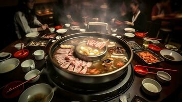 saveur le les saveurs, une captivant nourriture la photographie périple dans chinois hotpot délices. génératif ai photo