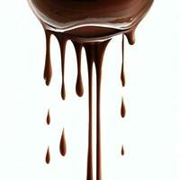 verser Chocolat égouttage isolé sur transparent ou blanc arrière-plan, png génératif ai photo