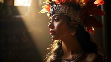 magnifique Jeune balinais femme dans traditionnel Vêtements photo