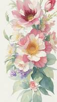magnifique fleur aquarelle sur blanc texturé papier photo