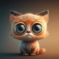 mignonne chat personnage avec gros yeux photo