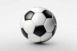 une football Balle sur une blanc Contexte génératif ai photo
