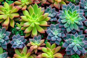 plantes succulentes arrière-plan, ai génératif photo