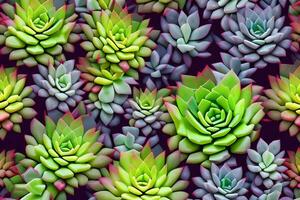 plantes succulentes arrière-plan, ai génératif photo