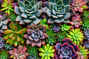 plantes succulentes arrière-plan, ai génératif photo