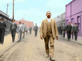 historique coloré photo de une homme de premier plan une manifestation ai génératif